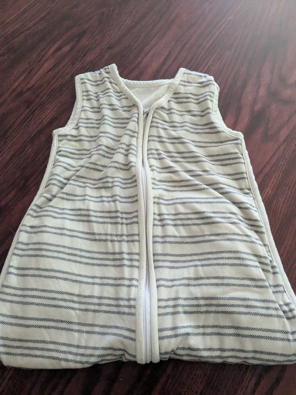 Copper Pearl Striped Sleep Sack - Cream & Gray 0-6 months
